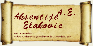Aksentije Elaković vizit kartica